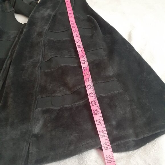 Habitat Women's Size M Charcoal Gray Mixed Media Soft Open Tunic Pockets Vest - Picture 9 of 9